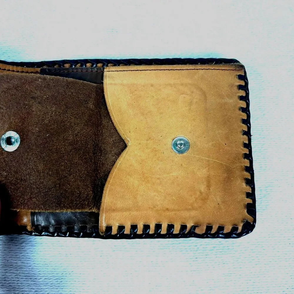 Vintage Hand-Tooled Leather Masonic Past Master Wallet - Blue Lodge